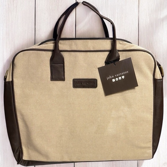 COPY - John Varvatos Duffel Weekend Bag Luggage Carry On Canvas Tote Shoulder S… - Picture 1 of 13